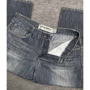 Avirex Jeans Men 38X30 (fits 38x26) Baggy Blue Denim Embroidery Pockets